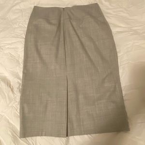J. Crew light grey, Super 120s pencil skirt